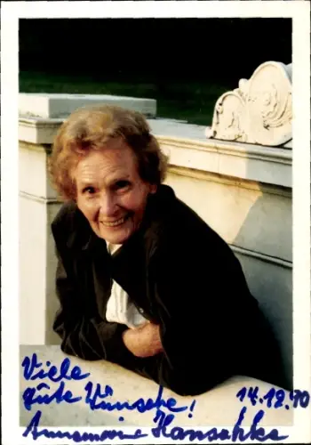 Ak Schauspielerin Annemarie Hanschke, Portrait, Autogramm