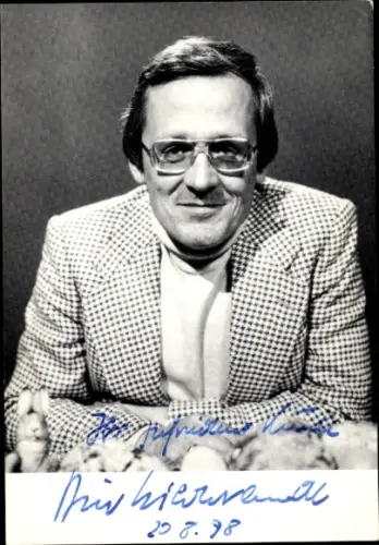 Foto Kabarettist Dieter Hildebrandt, Portrait, Autogramm