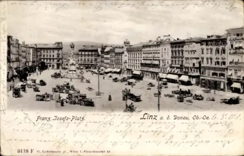 Ak Linz an der Donau Oberösterreich, Franz Josefs Platz