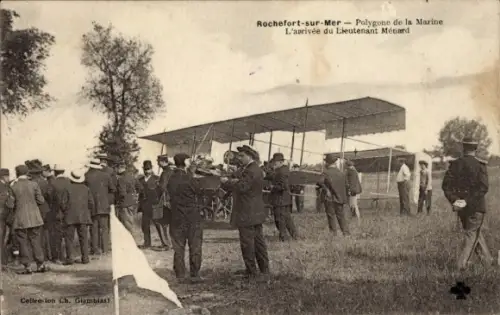 CPA Rochefort sur Mer Charente Maritime, Polygone de la Marine L'arrivée du Lieutenant Ménard