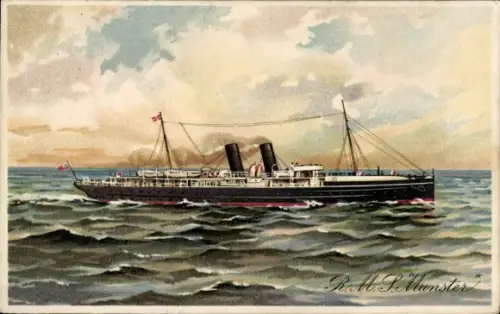 Künstler Ak Royal Mail Service Munster, Dampfschiff