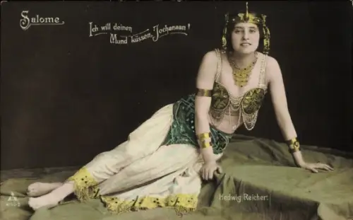 Ak Schauspielerin Hedwig Reicher, Salome, coloriert