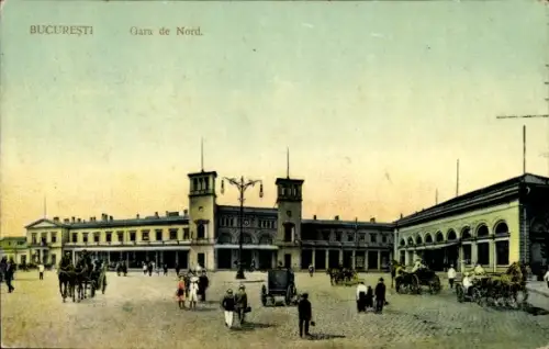Ak București Bukarest Rumänien, Bahnhof