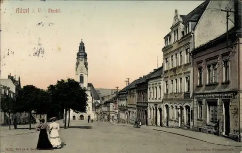 Ak Adorf im Vogtland, Markt