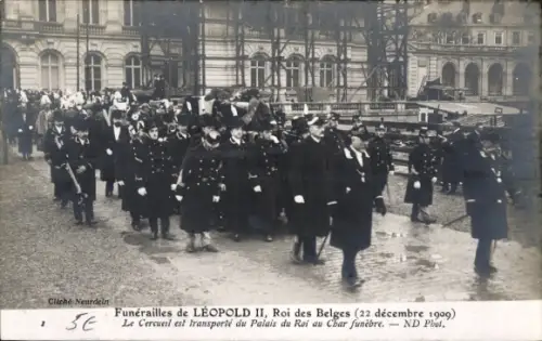 Ak Bruxelles Brüssel, Beerdigung von König Leopold II. 1909