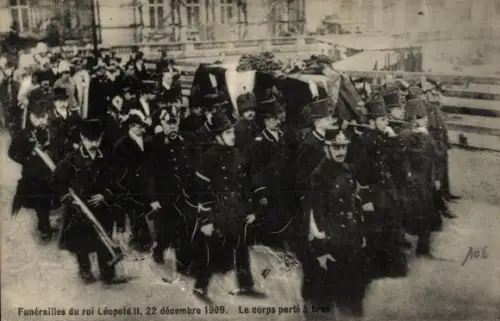 Ak Bruxelles Brüssel, Beerdigung von König Leopold II.