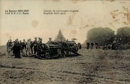 CPA Guerre 1914-1915, Canon de campagne anglais