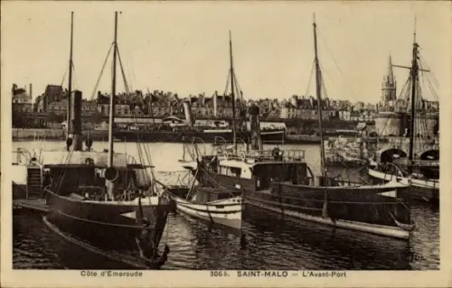 CPA Saint Malo Ille et Vilaine Bretagne, L'Avant-Port