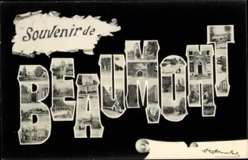 Buchstaben Ak Beaumont Wallonien Hennegau, Teilansichten