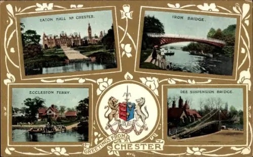 Ak Chester Cheshire England, Eaton Hall, Iron Bridge, Ferry