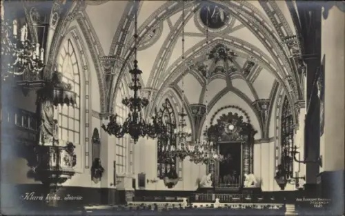 Ak Stockholm Schweden, Klara kyrka, Innenansicht