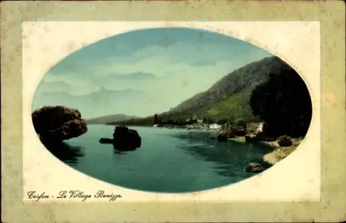 Präge Passepartout Ak Korfu Griechenland, Village Benizze