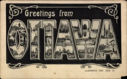 Buchstaben Ak Ottawa Ontario Kanada, Ortsansichten
