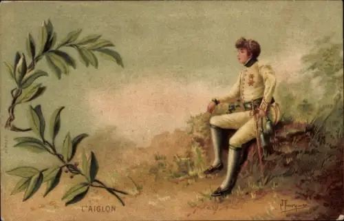 Künstler Litho L'Aiglon, Napoleon Bonaparte, Kaiser Napoleon I.