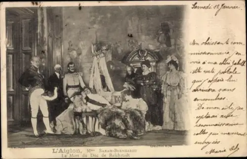 Ak Schauspielerin Sarah Bernhardt, Theaterstück L'Aiglon