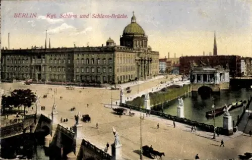 Ak Berlin Mitte, Schloss und Schloss-Brücke