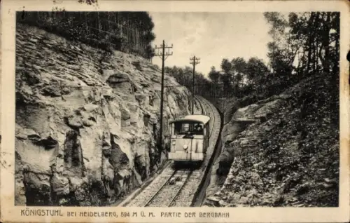 Ak Heidelberg am Neckar, Königstuhl, Bergbahn
