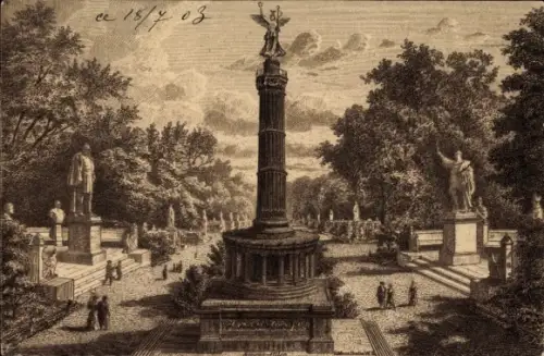 Künstler Ak Berlin Tiergarten, Siegessäule