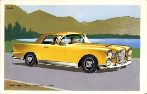 Künstler Ak Facel Véga, Grand Tourisme, Auto