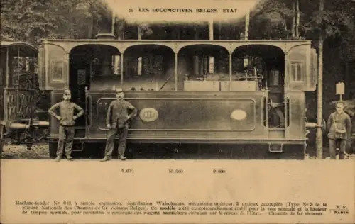 CPA Les Locomotives belges etat, Machine-tender Nr 813
