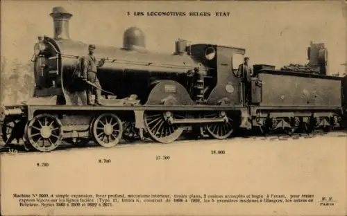 CPA Les Locomotives belges etat, Machine No 2060