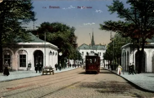 Ak Hansestadt Bremen, Doventor, Straßenbahn