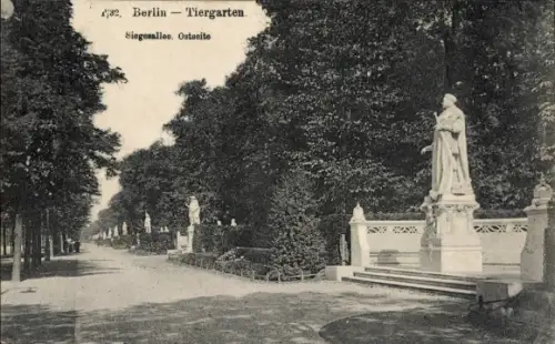 Ak Berlin Tiergarten, Siegesallee, Ostseite