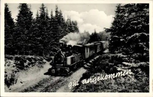 Ak Gut angekommen, Eisenbahn