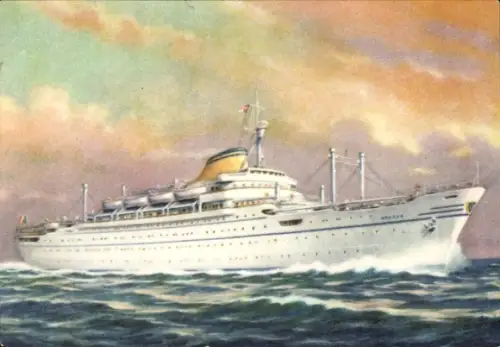 Künstler Ak Motonave Africa, Lloyd Triestino, Ansicht Steuerbord
