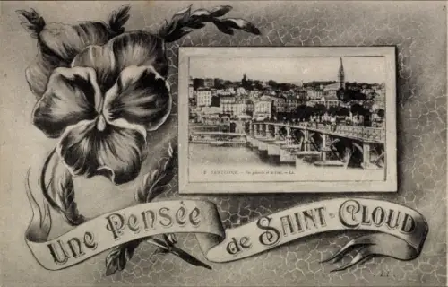 Passepartout Ak Saint Cloud Hauts de Seine, Teilansicht, Brücke