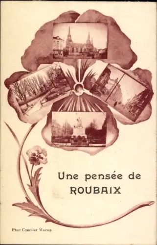 Passepartout Ak Roubaix Nord, Kirche, Denkmal