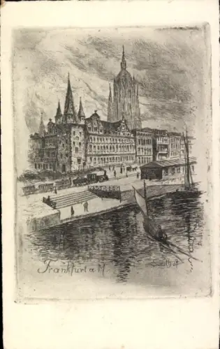Künstler Ak Frankfurt am Main, Saalhof