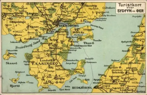 Landkarten Ak Svendborg Dänemark, Stangerup, Thuro
