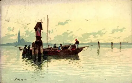 Künstler Ak Noretti, F., Venezia Venedig Veneto, Fischerboot