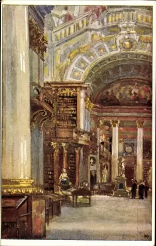 Künstler Ak Wien 1, Hofbibliothek, Prunksaal, BKWI 762/6