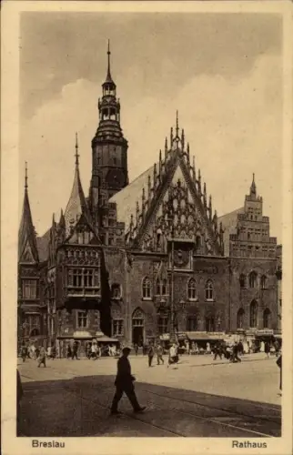 Ak Wrocław Breslau Schlesien, Rathaus