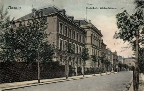 Ak Chemnitz in Sachsen, Ober-Realschule, Wielandstraße