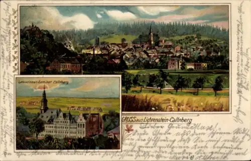 Jugendstil Ak Lichtenstein Callnberg, Ortsansicht