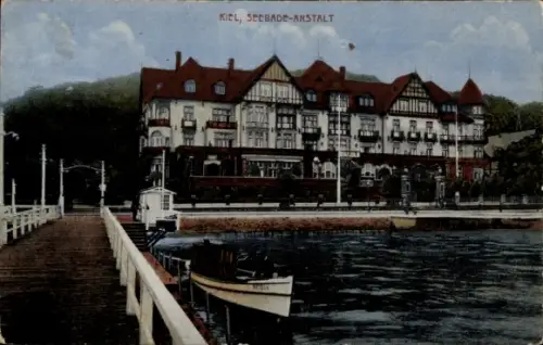 Ak Kiel, Seebadeanstalt, Seebrücke