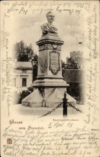 Ak Stendal in der Altmark, Nachtigal-Denkmal, Stendal