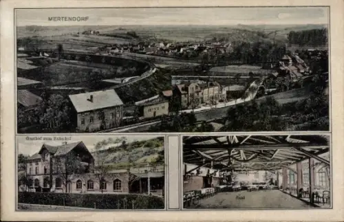 Ak Mertendorf im Burgenlandkreis,  Gasthof zum Bahnhof, Saal