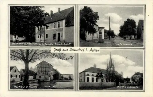 Ak Reinsdorf bei Artern Thüringen, Bäckerei u. Materialwarenhandlung L. Helmboldt, Dorfstrasse, P