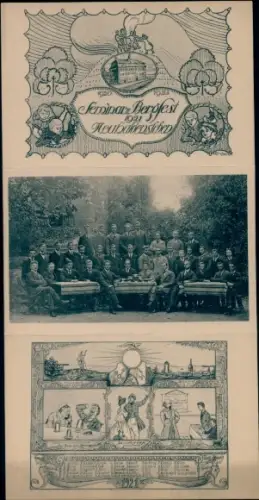 Studentika Klapp Ak Neuhaldensleben Haldensleben Börde, Seminar, Bergfest 1921, Gruppenbild