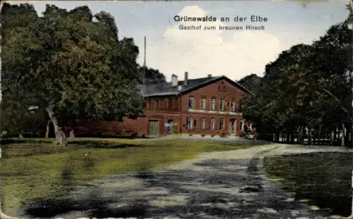 Ak Grünewalde Schönebeck an der Elbe, Gasthof zum braunen Hirsch