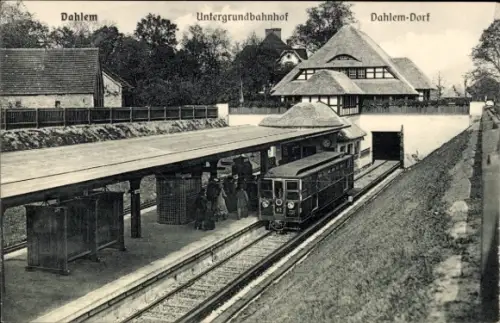 Ak Berlin Zehlendorf Dahlem, Untergrundbahnhof Dahlem Dorf