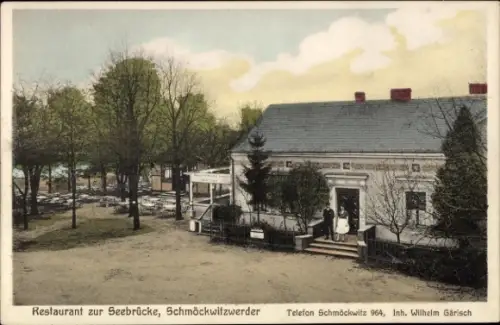 Ak Berlin Köpenick Schmöckwitz Schmöckwitzwerder, Restaurant zur Seebrücke, Inh. Wilhelm Gärisch