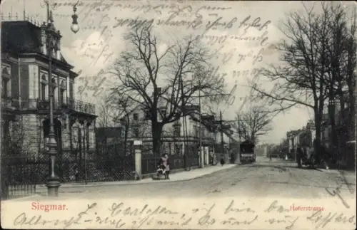 Ak Siegmar Chemnitz in Sachsen, Hoferstraße, Straßenbahn