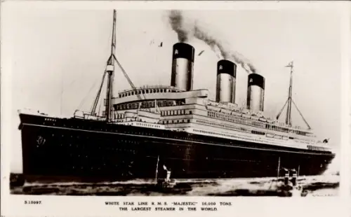 Ak White Star Line, R.M.S. Majestic, Dampfschiff, Steamer