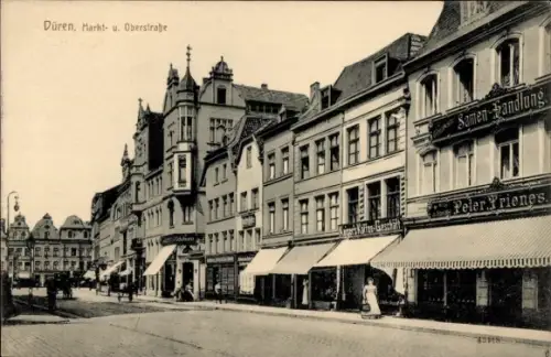 Ak Düren im Rheinland, Markt- und Oberstraße, Samenhandlung Peter Frienges