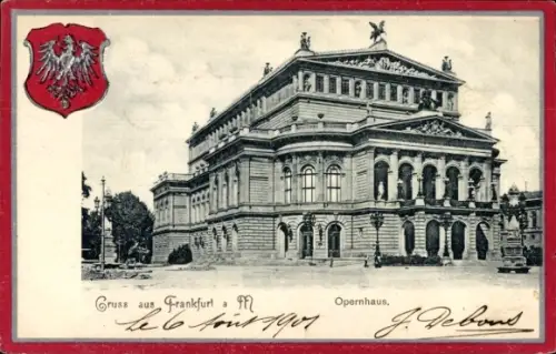 Ak Frankfurt am Main, Opernhaus, Wappen